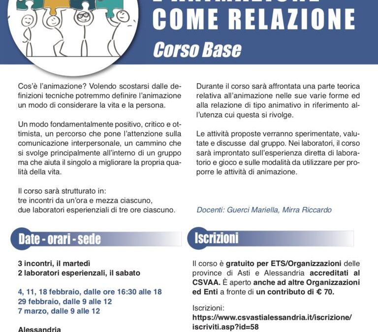 Corso “L’animazione come relazione”