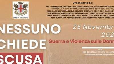 Evento 25 novembre: Nessuno chiede scusa, guerra e violenza sulle donne